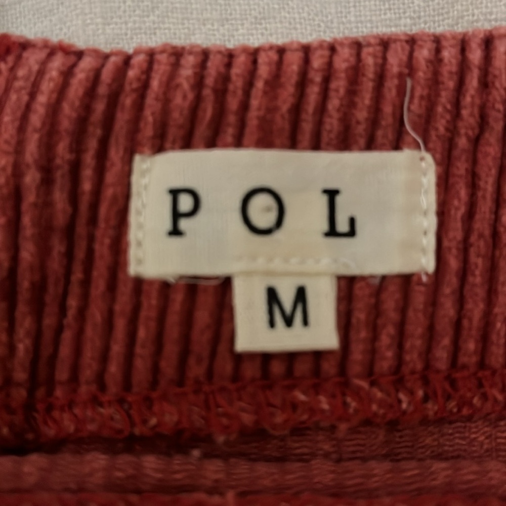 POL Brick color  A-line Mini Skirt with Cut Out Embellishments - Picture 2 of 4